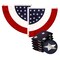 G128 5 Pack: USA Pleated Fan Flag Star 1.5x1.5 Feet Center Quarter Circle Embroidered Polyester Stars and Stripes